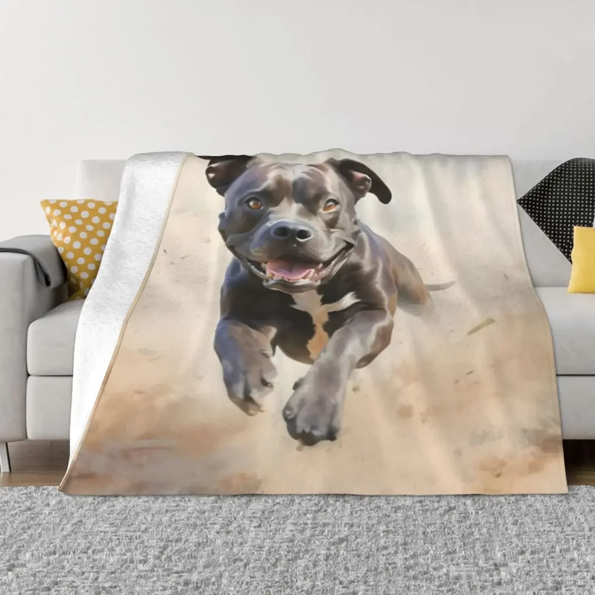 Staffordshire Bull Terrier 3 - Watercolor An Ultra-Soft Micro Fleece Blanket