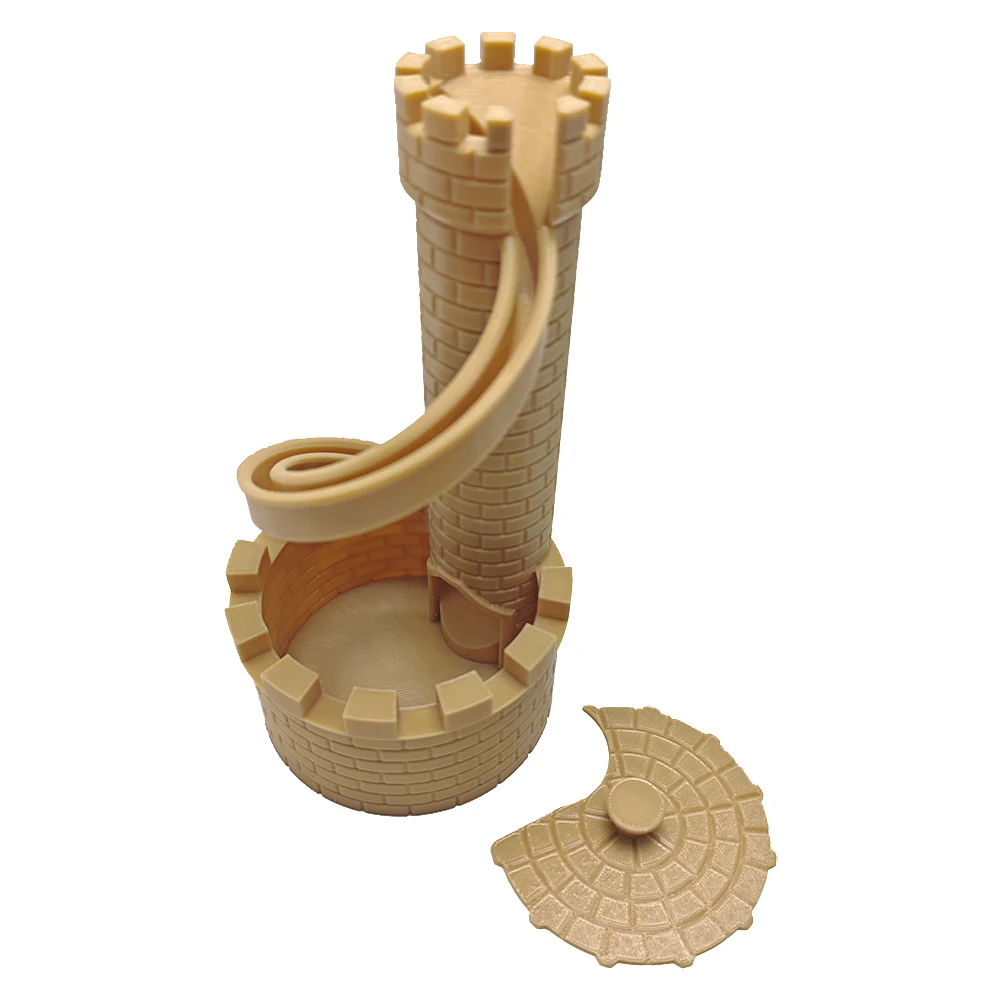 Piggy Bank Castle Spiral Slide Coin Storage Box with Lid