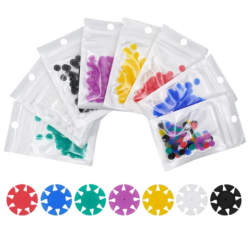 100pcs/Bag Dental Root Canal File Flower Disinfection Marking Circle Ring Silicone Counting Stopper Dentistry Stopper Materials