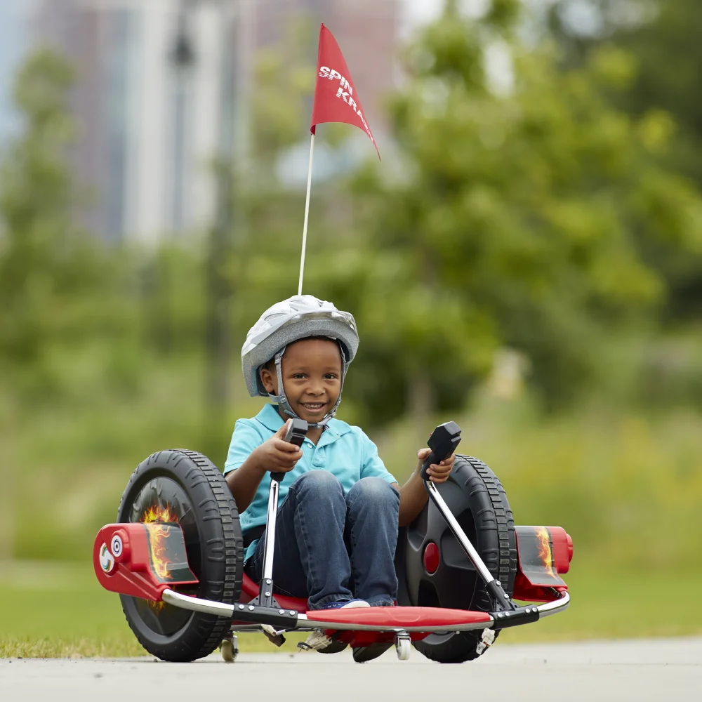 12V Kids Electric Ride-on Toy, 2WD, 16-inch Exaggerated Wheels, Dual Handle Control Electric Scooter