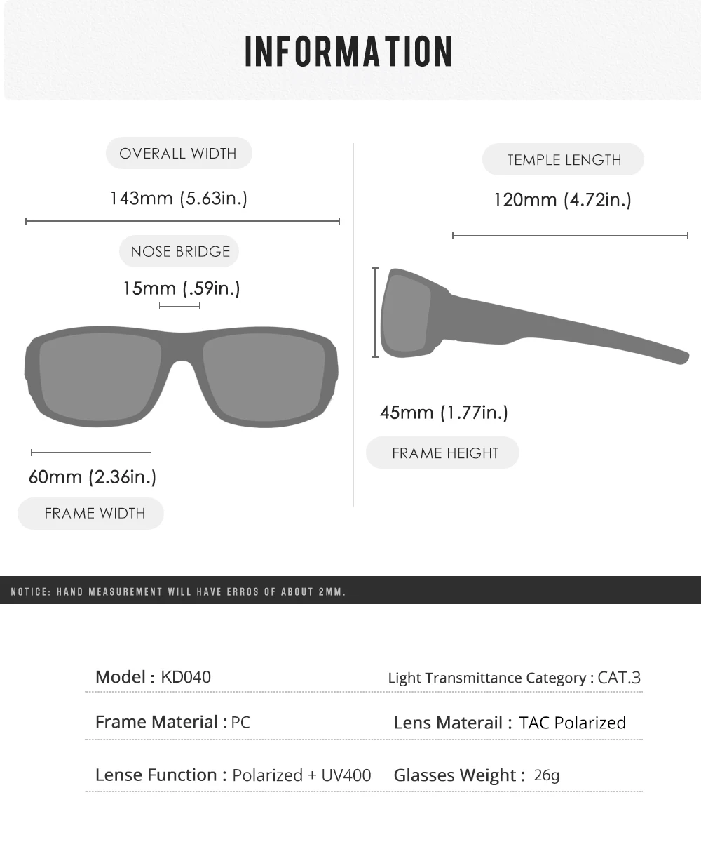 KDEAM Leistung Polarisierte Sonnenbrille Für Männer Druck Muster Design Rahmen Gläser Durchlässigkeit Cat.3 männer Sport Brille – Detail 5