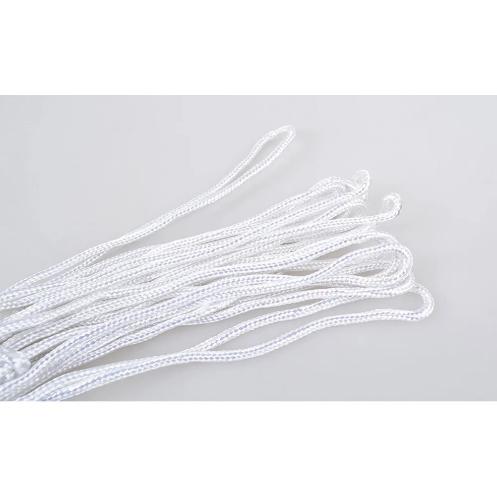 Professional Nylon Basketball Net White 12 Loops Heavy Duty All-Weather Wear Resistant Replacement Net for Standard Basketball