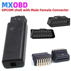 12V OBDII 90 Degree OBD2 16 Pin Female Connector Adapter Assembly Sockets Male Connector Plug for OPCOM Car Diagnostic Tool