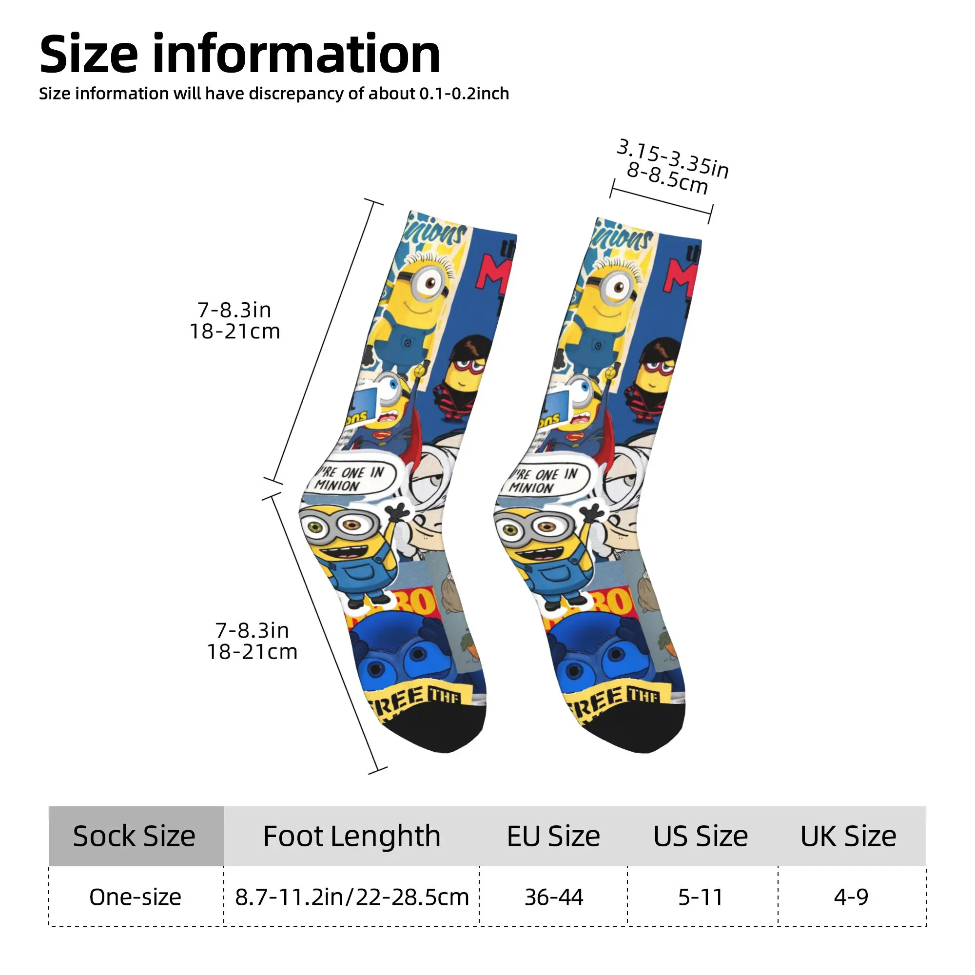 Cute Minionsing Stockings Men  Socks Quality Funny Socks Winter Outdoor Sports Non Slip Graphic Socks Gift