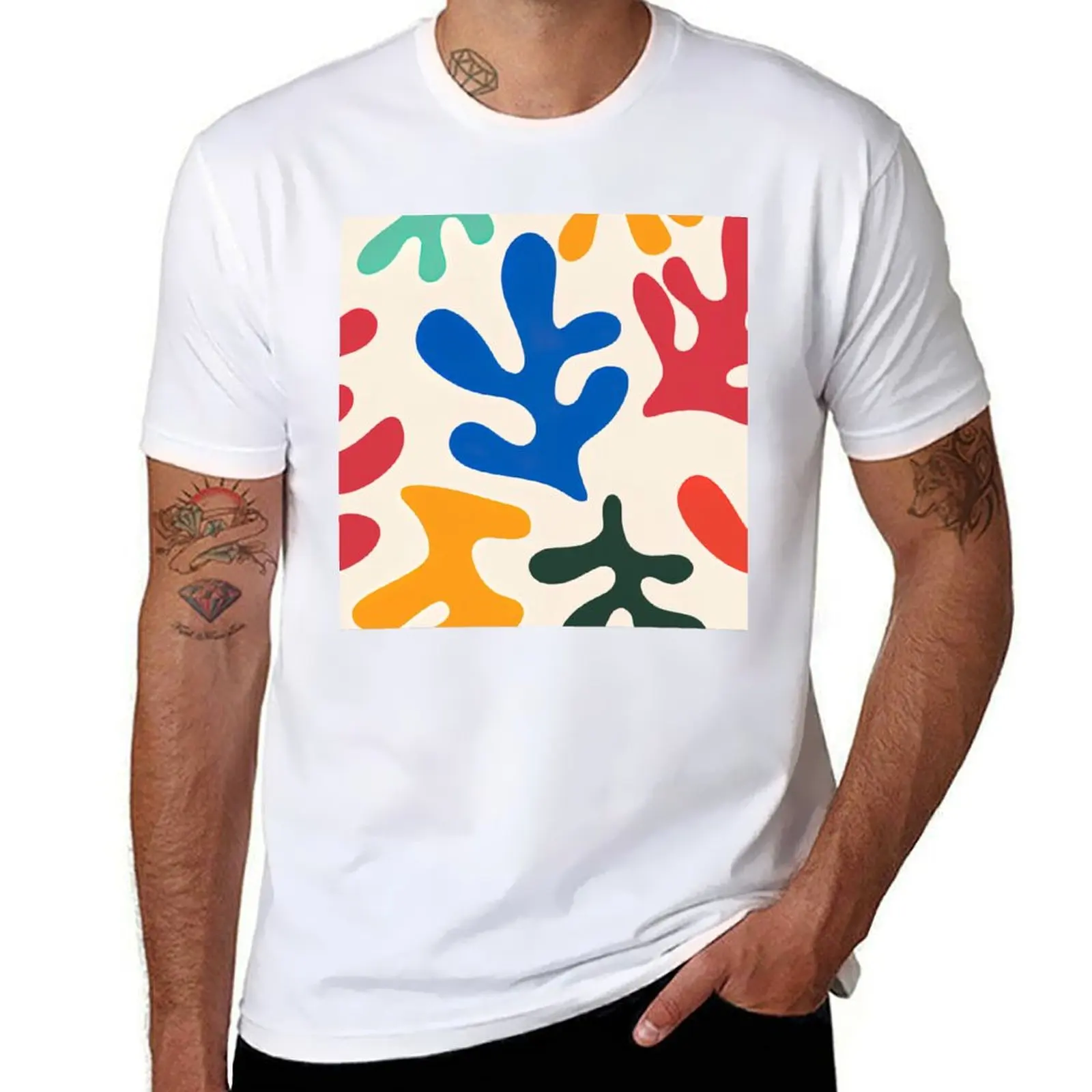 

t t shirts Henri man cotton shirt Matisse shirts Cut for designer white T-Shirt Outs pack pack t