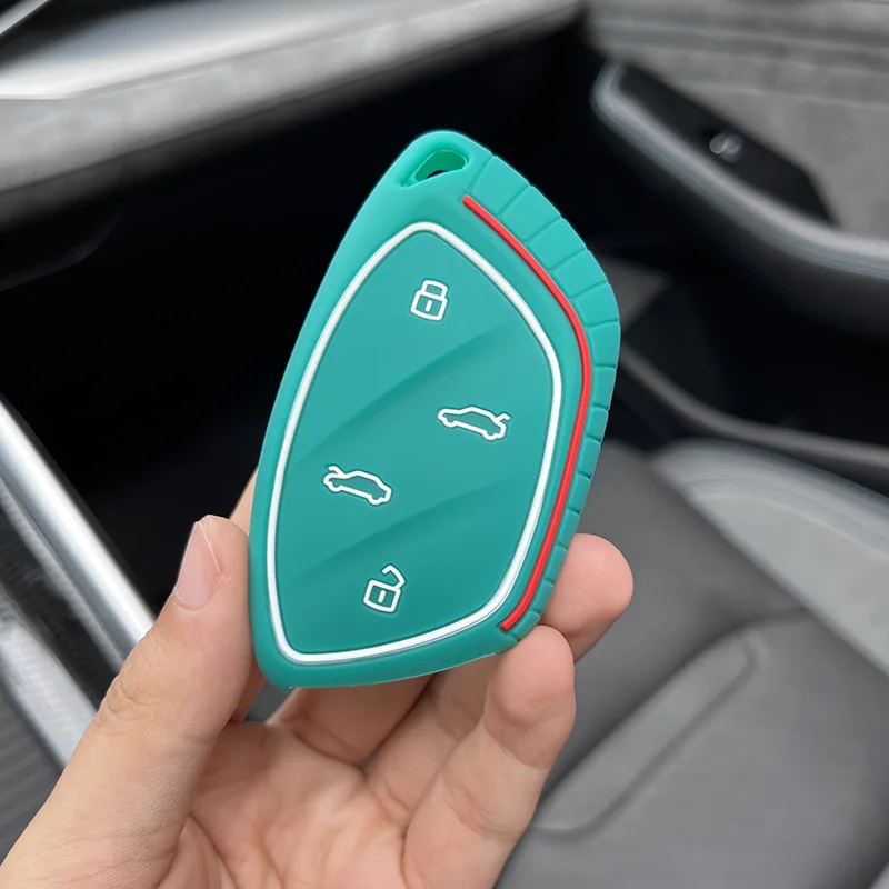 Gummi-Autoschlüsseletui für Roewe RX5 I6 I5 RX3 RX8 ERX5 MG ZS EV MG6 EZS HS EHS für MARVEL X R Electric Fob 3 4-Tasten-Fernbedienung