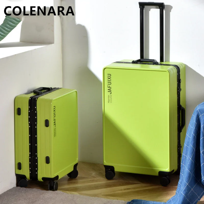 COLENARA 20 "24" 26 Inch ABS + PC Luggage Large Capacity Aluminum Frame Trolley Case Men Boarding Box Carry-on Travel Suitcase