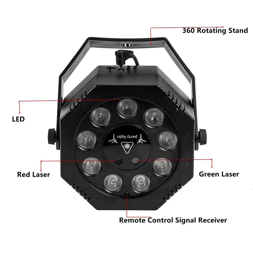 RGB ديسكو نمط شعاع المرحلة ضوء الليزر العرض ، ستروب 9LED ، حفلة عيد الميلاد ، عطلة ، زينة الزفاف