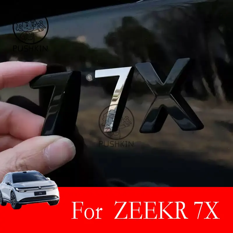 

For Zeekr 7X CX1E 2025 2026 Blackened car emblem zinc alloy special car tail emblems Accessories