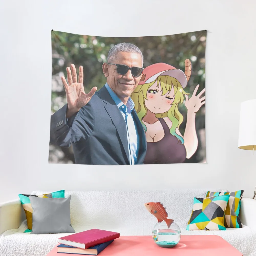

Obama's dragon maid Tapestry Room Decor Aesthetic Wallpaper Room Ornaments Wall Hanging Decor Tapestry