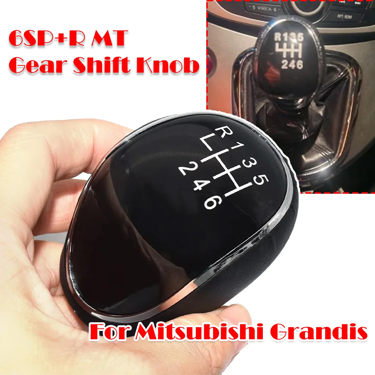 

6SP +R MT Gear Shift Knob GearStick Lever Pen Shifter Handball Chrome M10 Black For Mitsubishi Grandis Outlander II Sentra B16