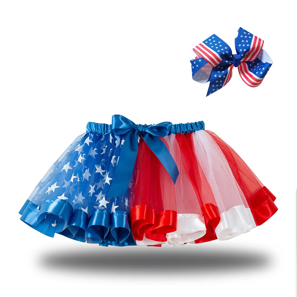 Fashion Kids Mesh Miniskirts Girls Princess Rainbow Colorful Dance Ballet Tutu Skirt Summer Party Bluey Dress Elastic Cloth 2-8Y