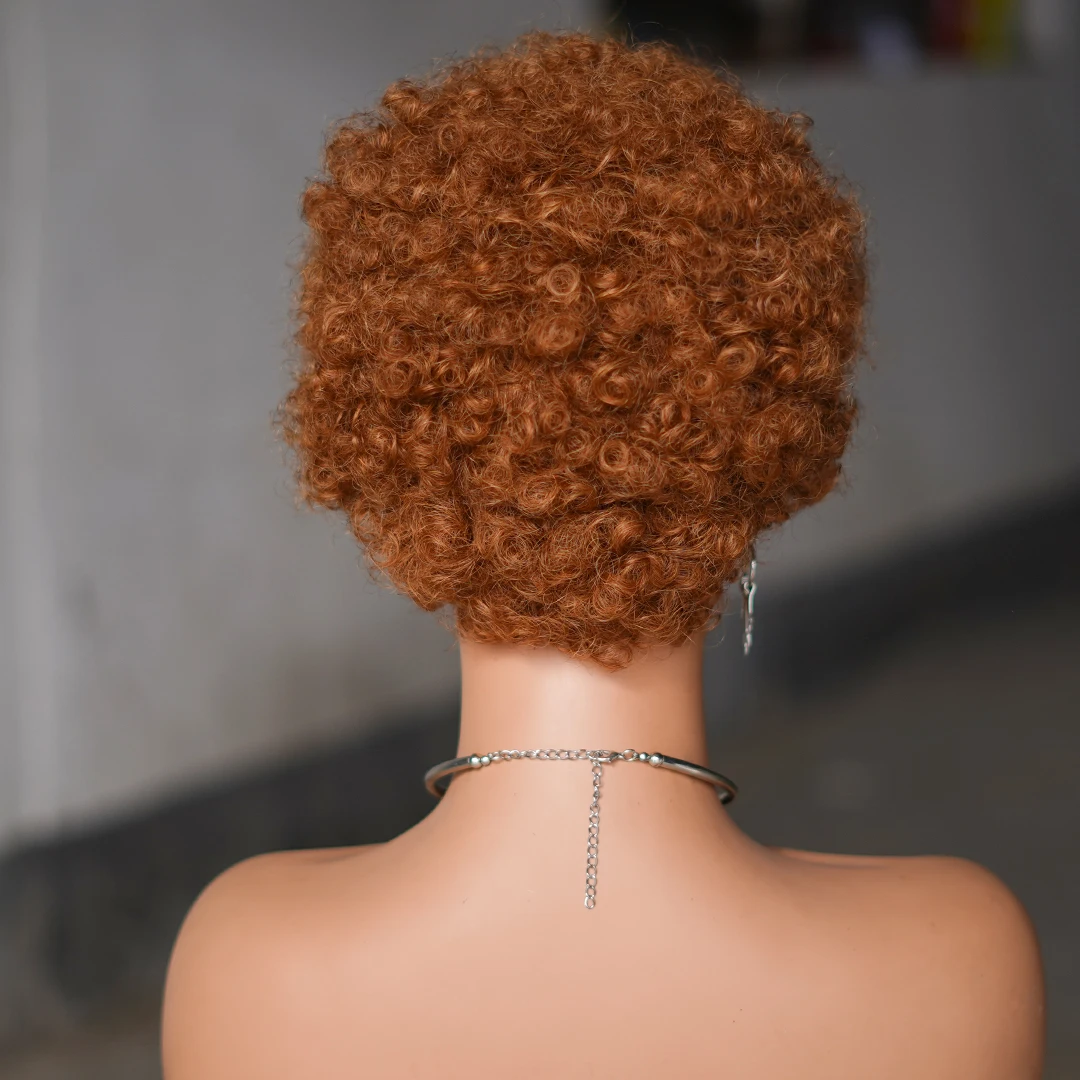 Parrucche brasiliane dei capelli umani dell\'onda riccia Afro corta parrucca riccia crespa del soffio Afro per le donne parrucca piena della macchina