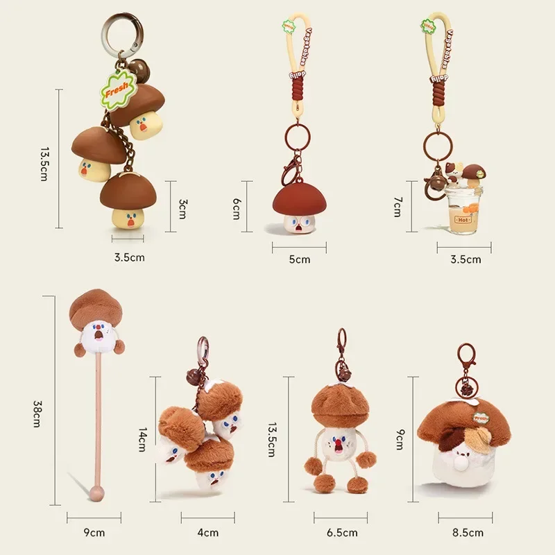 Original Yunnan Mushroom Cartoon Mushroom Series Keychain Pendant Scenic Spot Commemorative Handletter Gift Bag Accessories