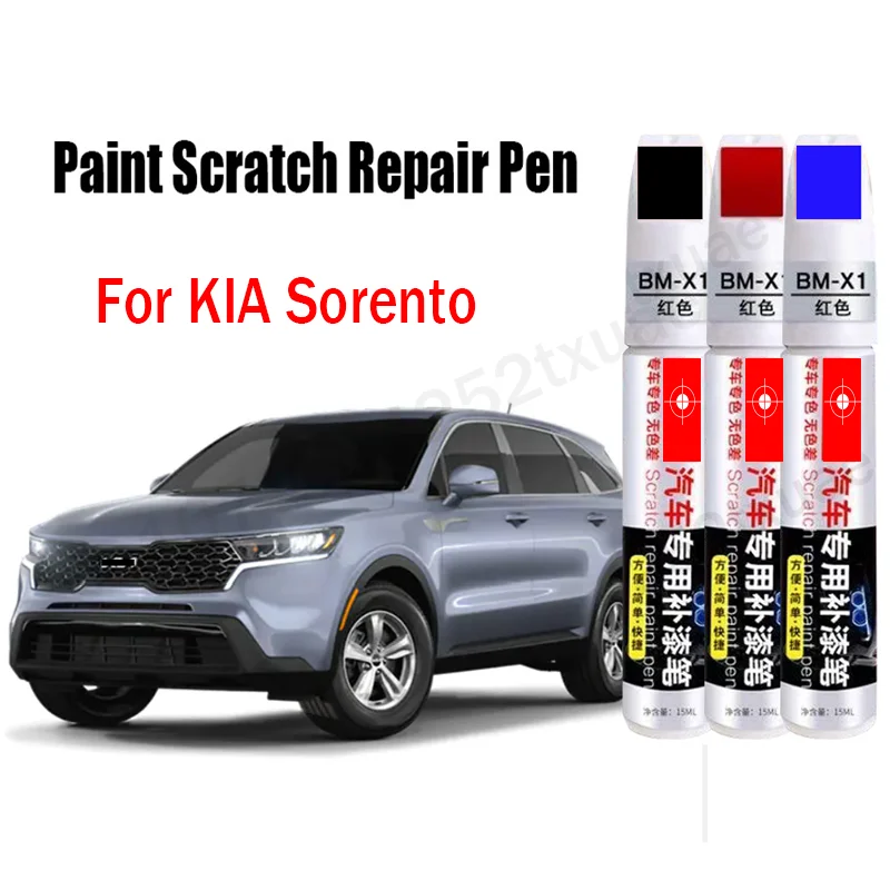 Autolak Krasreparatiepen voor Kia Sorento 2023 2022, Touch-Up Pen Remover Verfverzorgingsaccessoires Zwart Wit Rood Blauw Grijs