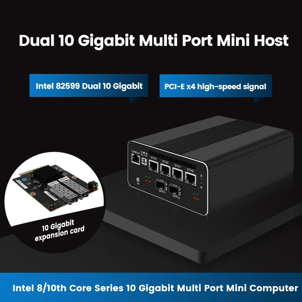 CWWK 13th Gen Firewall Server 2*10G SFP 4xi226-V i5 1335U 1240P U300E 8x 2.5G LAN 2*SATA Appliance Mini PC Proxmox Host