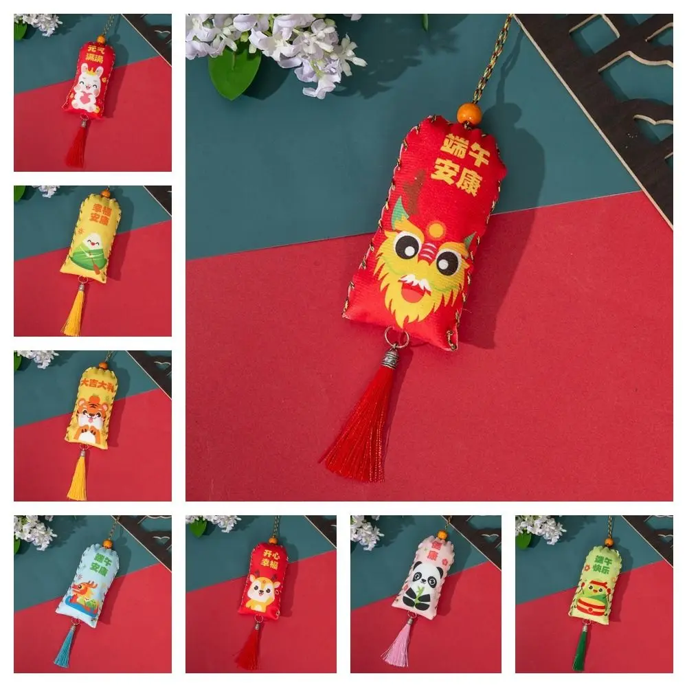 Hanging Dragon Boat Festival Sachet with Tassel Zongzi Pendant Kindergarten Material Package Cartoon Antique Style