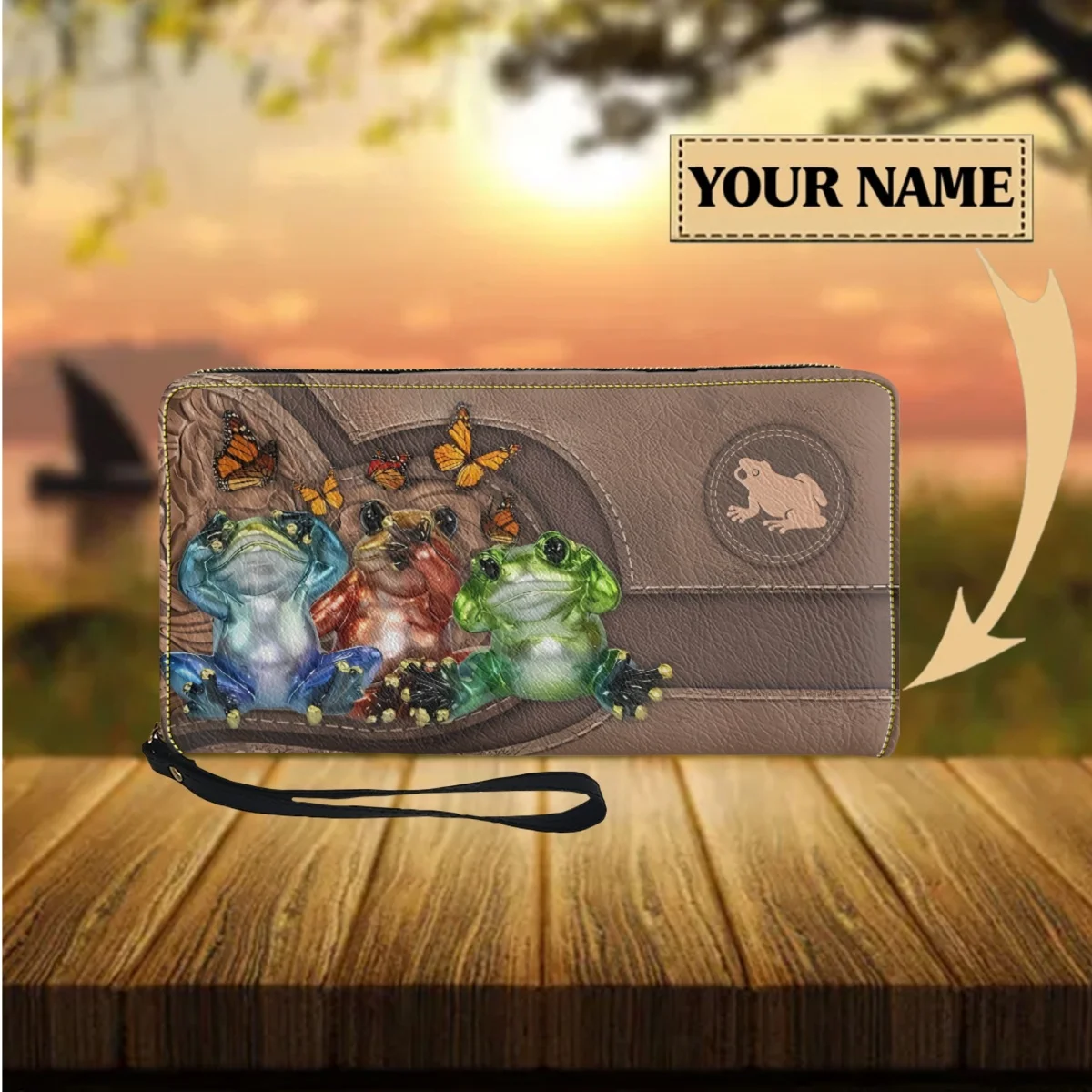 Fashion Party Clutch Personalized Frog Butterfly Designer New Wristband Wallet Custom Name Multifunctional Coin Purse Phone Bag