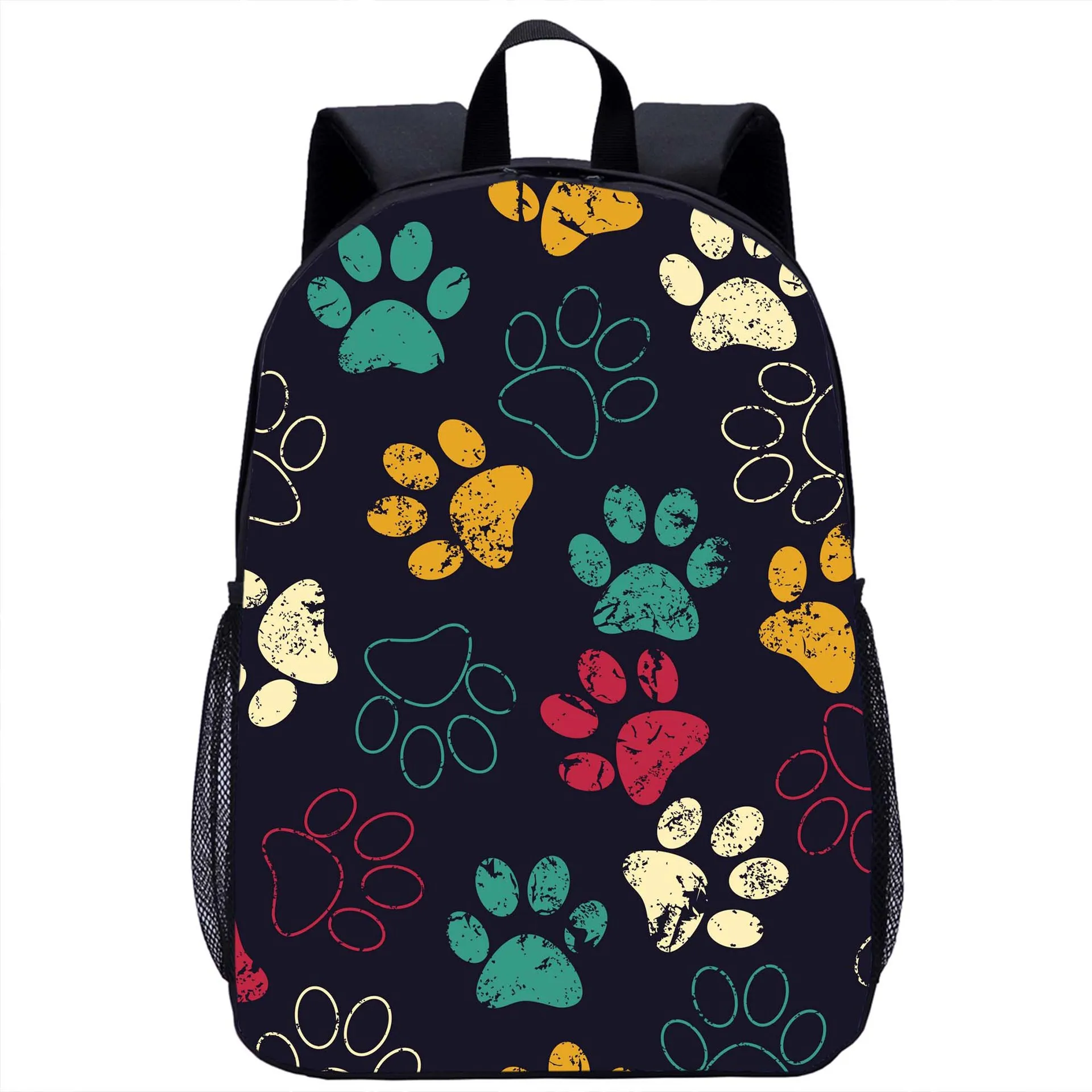 Colourful Cute Dog Paws Print Backpack for Kids Teens Adults Student School Bags Women Men Travel Backpack Laptop Rucksack