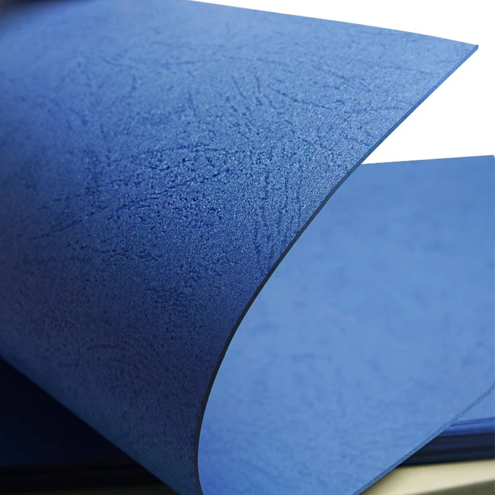 A4 230GMS Azul/Negro/Blanco/Rojo/Verde presentación Fundas de encuadernación de papel de cuero para documentos de negocios 50/paquete sin perforar