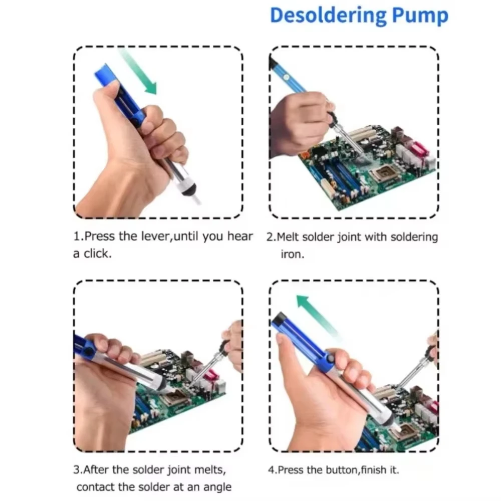 Инструмент для ремонта BGA, алюминиевый оловоотсос, вакуумная ручка для удаления олова, сетка для распайки, оплетка, медная сварочная лента, устройство для удаления припоя, флюс