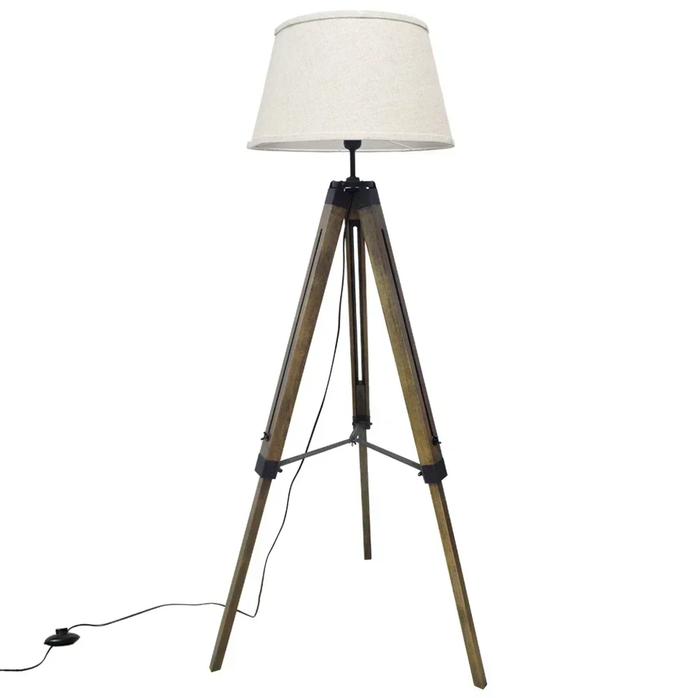 Led Tripod Floor Lamp Wood Mid Century Modern Reading  8W Standing s with E27  Base for Bedroom Farmhouse