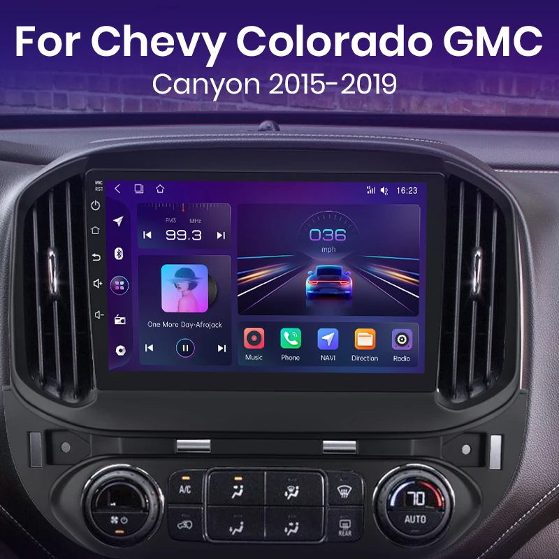 JunsunAndroid Head Unit Car Radio with Wireless CarPlay For Chevy Colorado GMC Canyon 2015 2016 2017 2018 2019 Built In Wireless Carplay Smart Car Navigation System Car Intelligent Systems Bluetooth Touch Screen