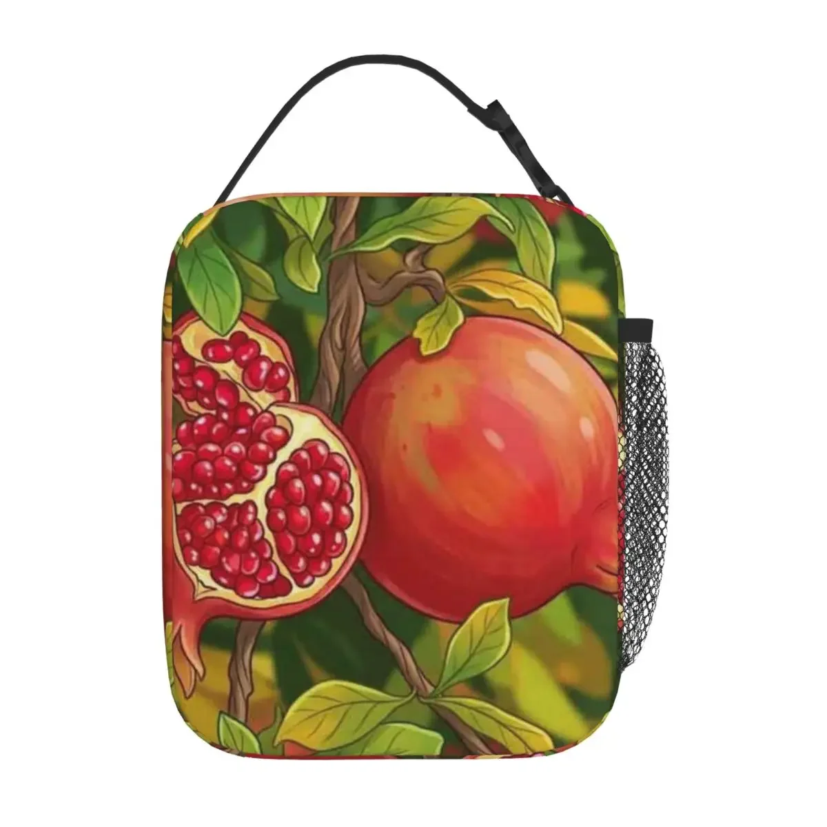 Bestselling Pomegranate Orchard Bloom Crossbody Thermal Tote Daily Snack Storage Camping Lunch Bag