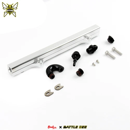 Imagen 2 del producto Kit de riel de combustible serie K de aluminio, riel de combustible de inyección de alto flujo para Honda Civic K20 K24 FD2 CL7 DC5 sin manómetro de aceite