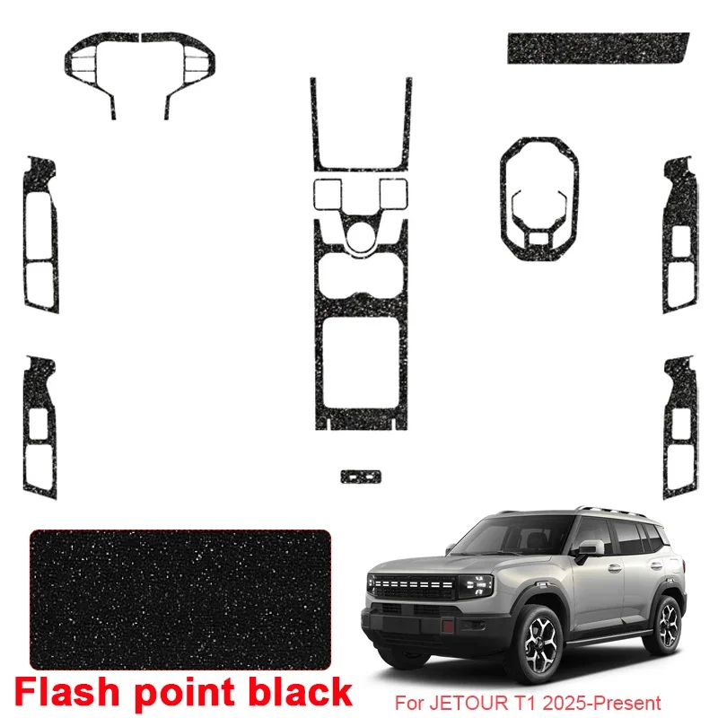 

For JETOUR T1 2025-Present LHD Car Carbon Interior Sticker Window Lifting Panel Decal Gear Inner Door Protective Film Accessory