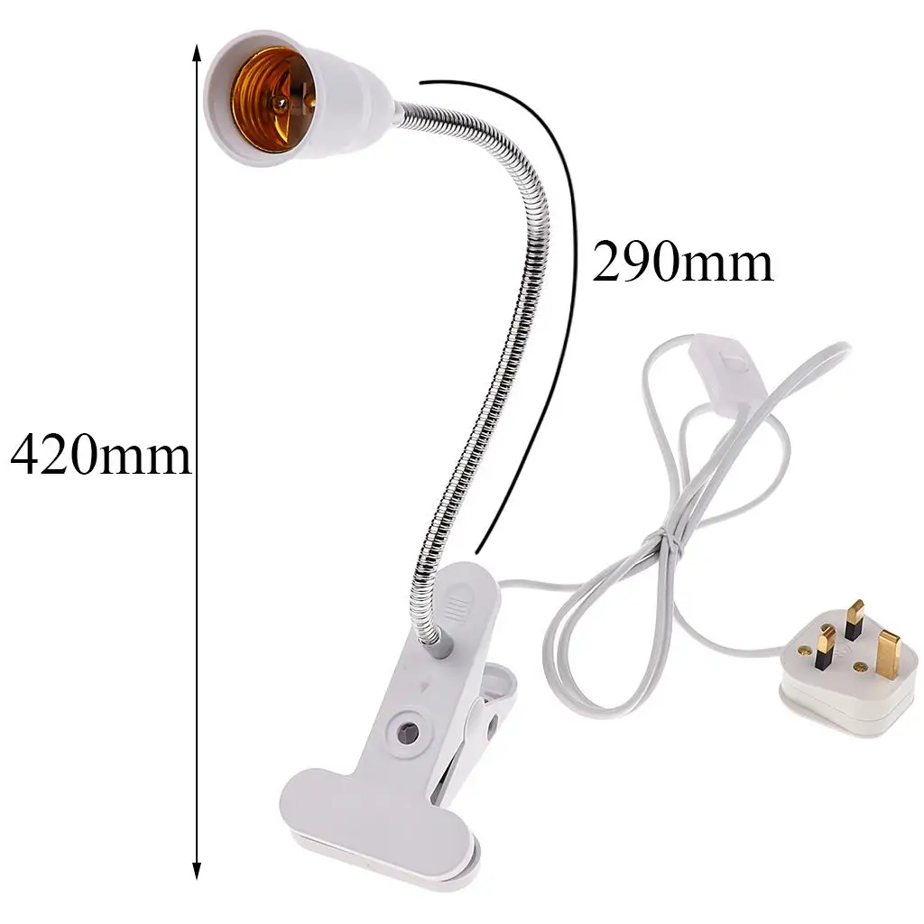 E27 Lamp Light Bulb Adapter Clip Holder with Switch for LED Energy Saving Lamps Home Office Factory