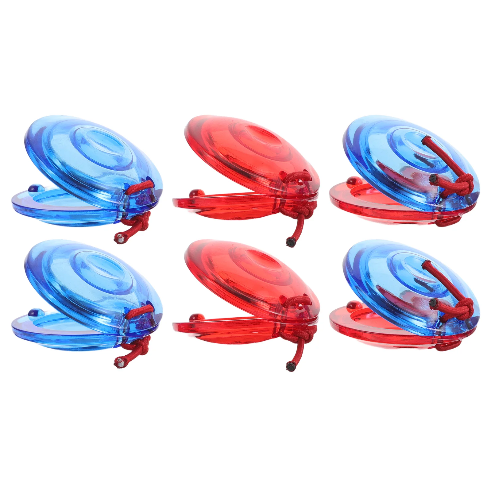 

6Pcs Toddler Percussion Instrument Plastic Transparent Castanets Round Dance Board Red Blue Kids Rhythm Early Education Musical