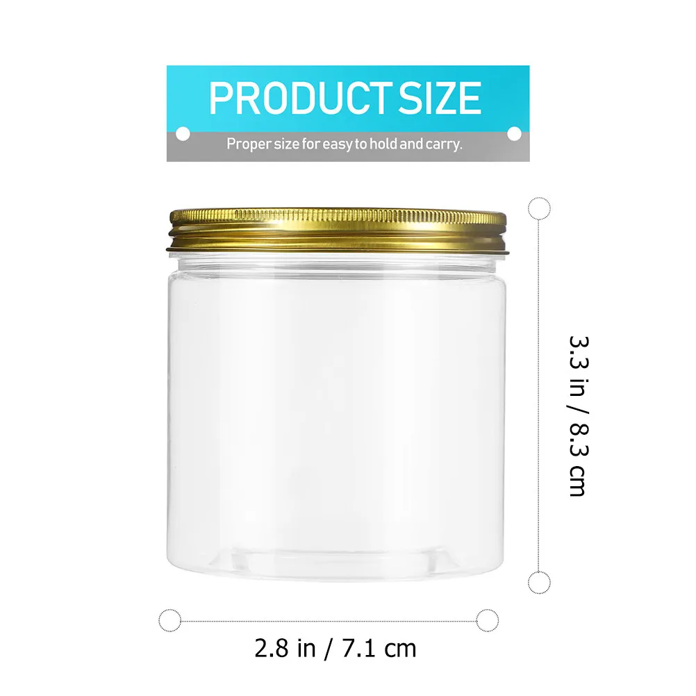 20Pcs Transparent Plastic Storage Jars Wide Mouth Empty Containers for Tea Leaves Coffee Beans Facial Mask Wax Cream Anti-Insect view 6