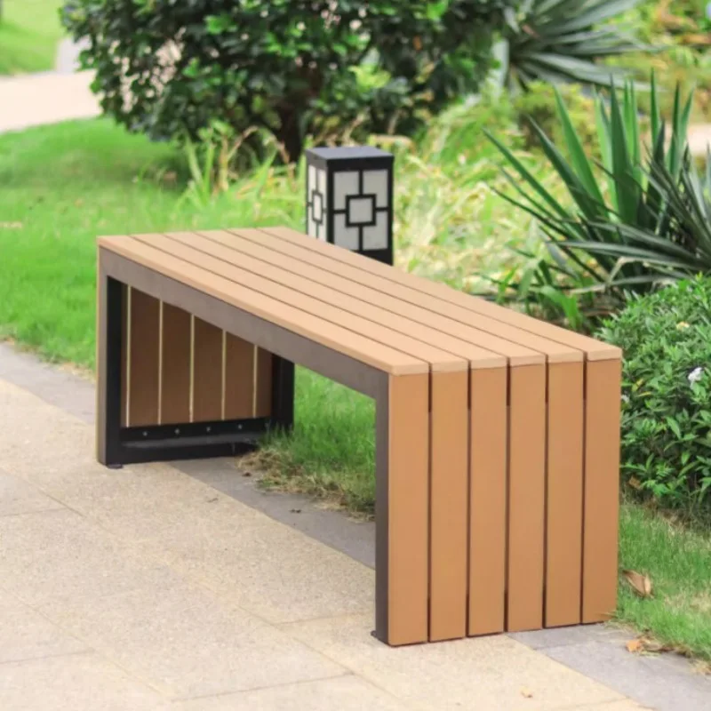 Park outdoor benches, leisure solid wood, plastic wood, public seats, benches, garden chairs, courtyard waterproof, anticorrosiv