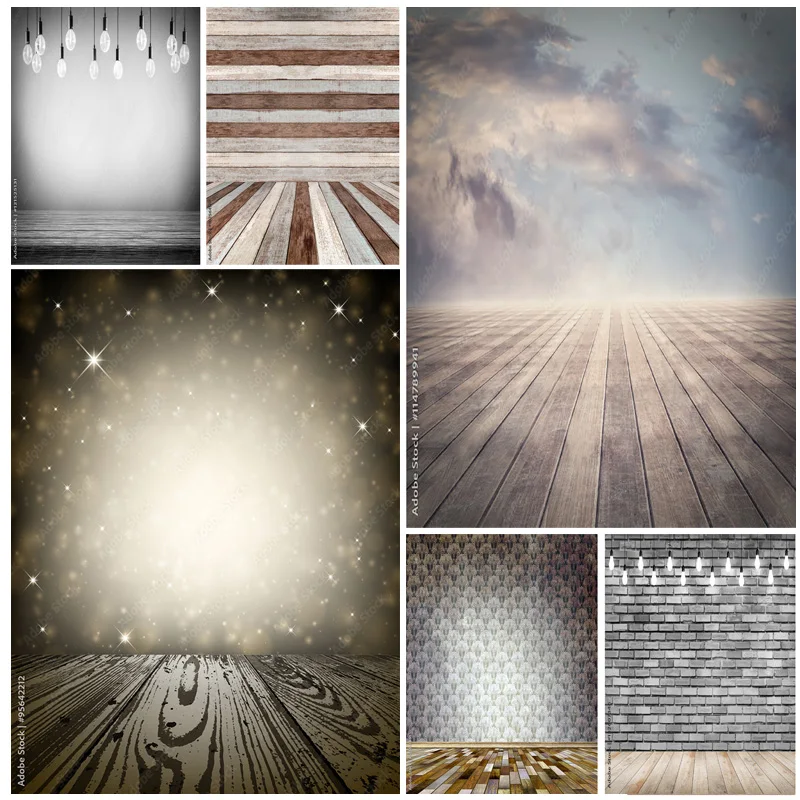 

Vintage Brick Wall And Wooden Floor Spotlight Photography Background Portrait Photo Background Studio Props 22816 QD-03