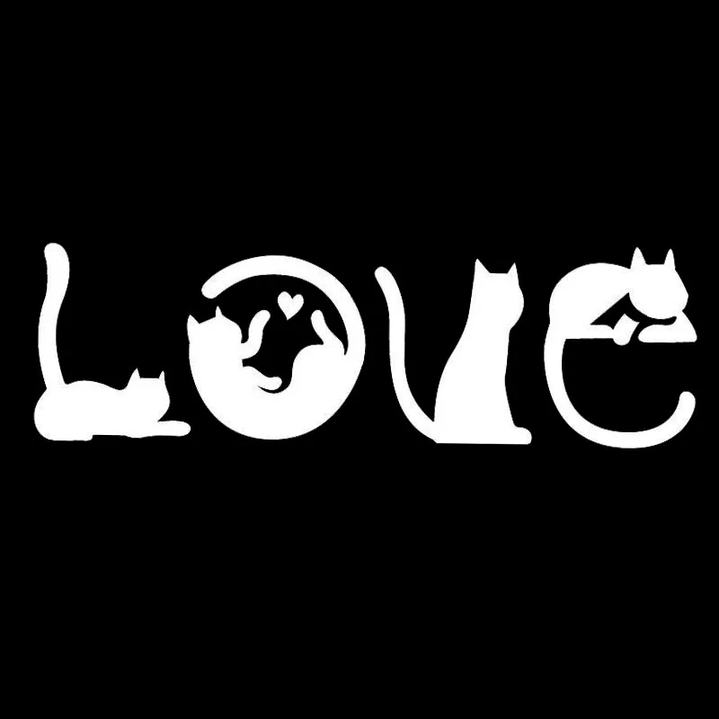 Cat Fight Love Creative Cartoon Applique Fashion Decorative Applique Personality Pvc Waterproof Applique Black/white, 15cm * 5cm