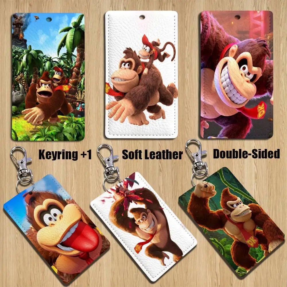 

game D-Donkey Kong Bananza Burly Cartoon Singer Anime Card Keychain Fashion Pendant Bag ID Door Card Case Bus Card Cute Adult