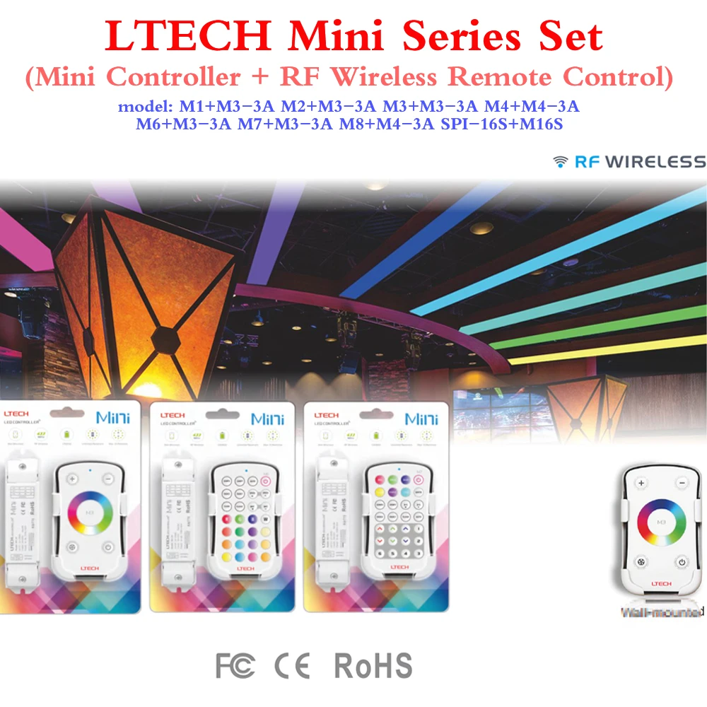 

LTECH Mini Series Set Constant Voltage LED Controller+RF WIRELESS Remote Control For CT DIM RGB RGBW LED Magic Pixel Light Strip