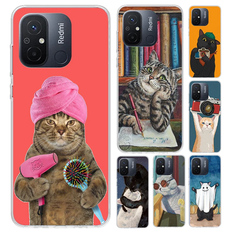 Милый мультяшный чехол для телефона Lucky Cats для Xiaomi Redmi 14C 13C 13 12C 12 10C 10A 10 9C 9A 9 9T 8A 8 7A 7 6A 6 Pro K80 K70 K60 K40 K