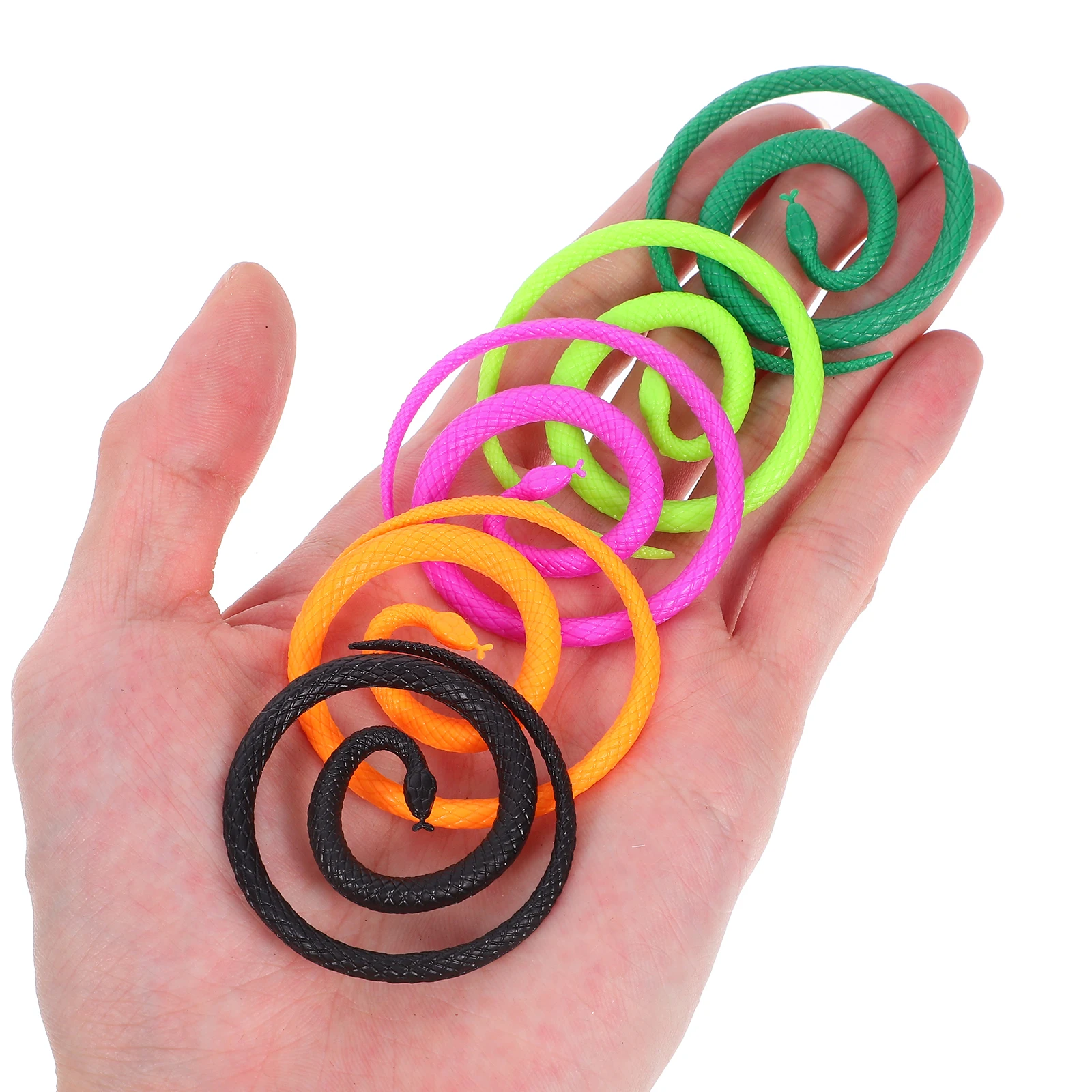 

50 Pcs Simulation Toy Snake Halloween Toys Supplies Multicolor Prank Party Favors Plastic Fake Decorations