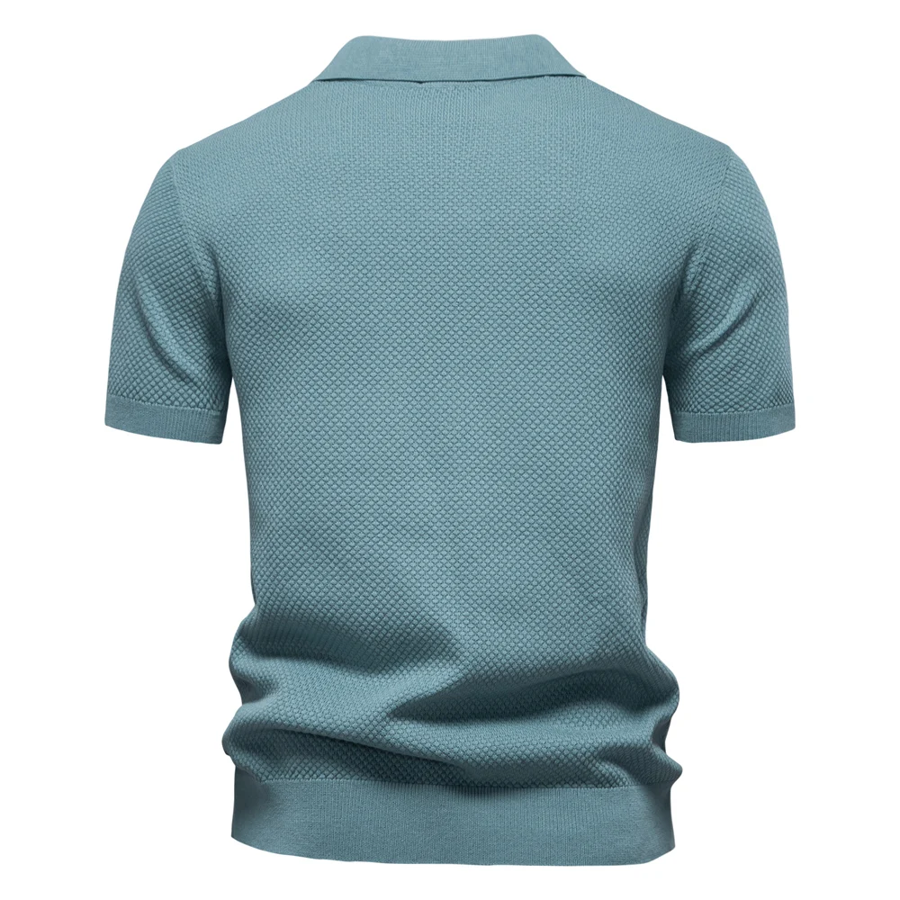 2026 New Men's Summer Breathable Polo Shirt Short Sleeve Solid Color Casual Polo Shirts for Men Lightweight Stretch Polo