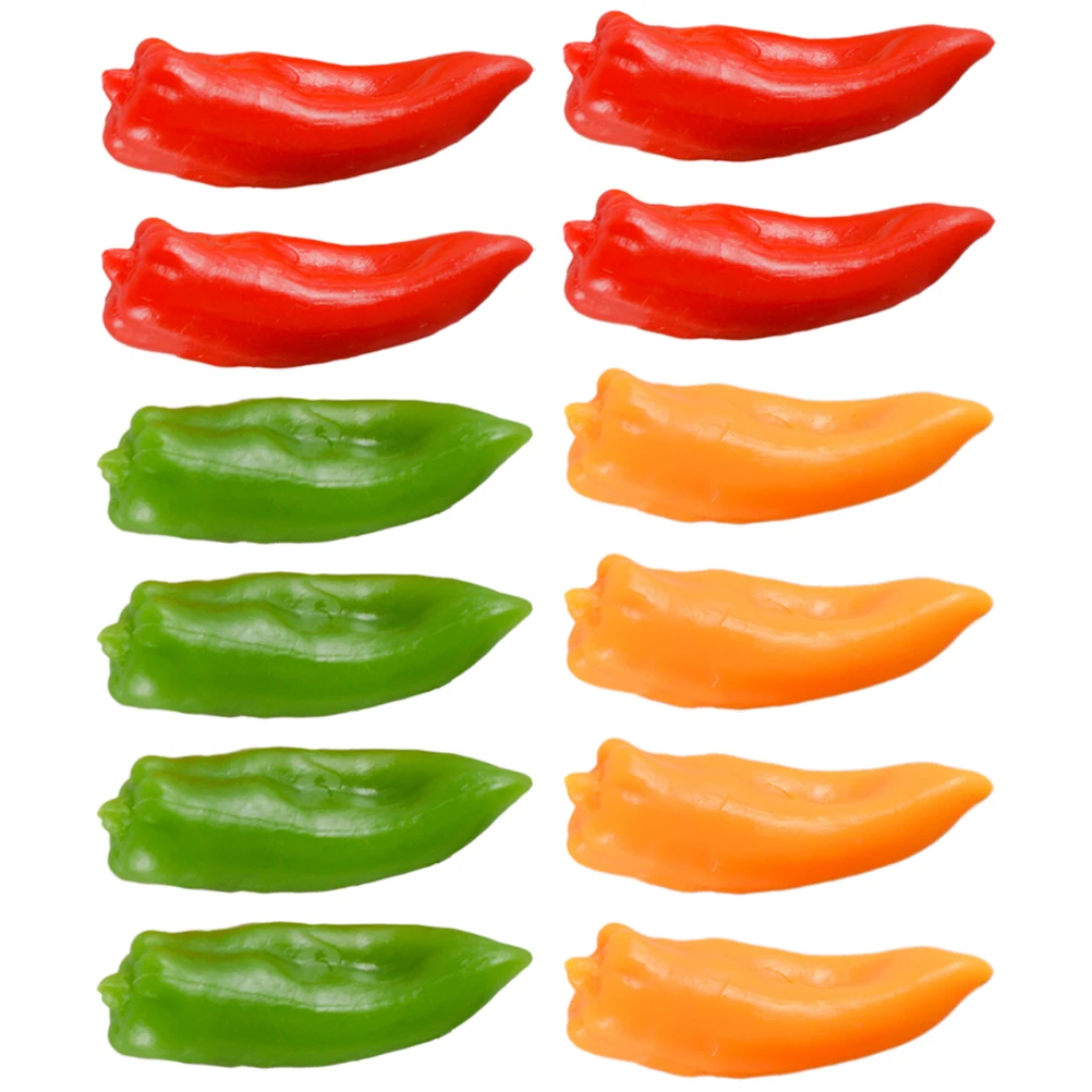 

12 Pcs Mini Peppers Artificial Fake Vegetable Chili Ornament Vegetables Imitation Veggies