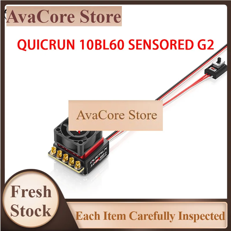AvaCore Hobbywing QuicRun 10BL60 SENSORED G2 Sensored Brushless ESC for 1/10 RC Racing Car