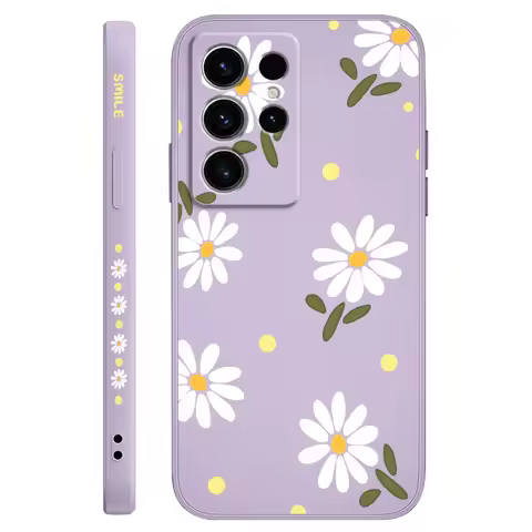 Elegant Daisy Phone Case For Samsung Galaxy S25 S24 S23 S22 S21 S20 S10 S10E Ultra Plus FE Note 20 Ultra Plus Cover