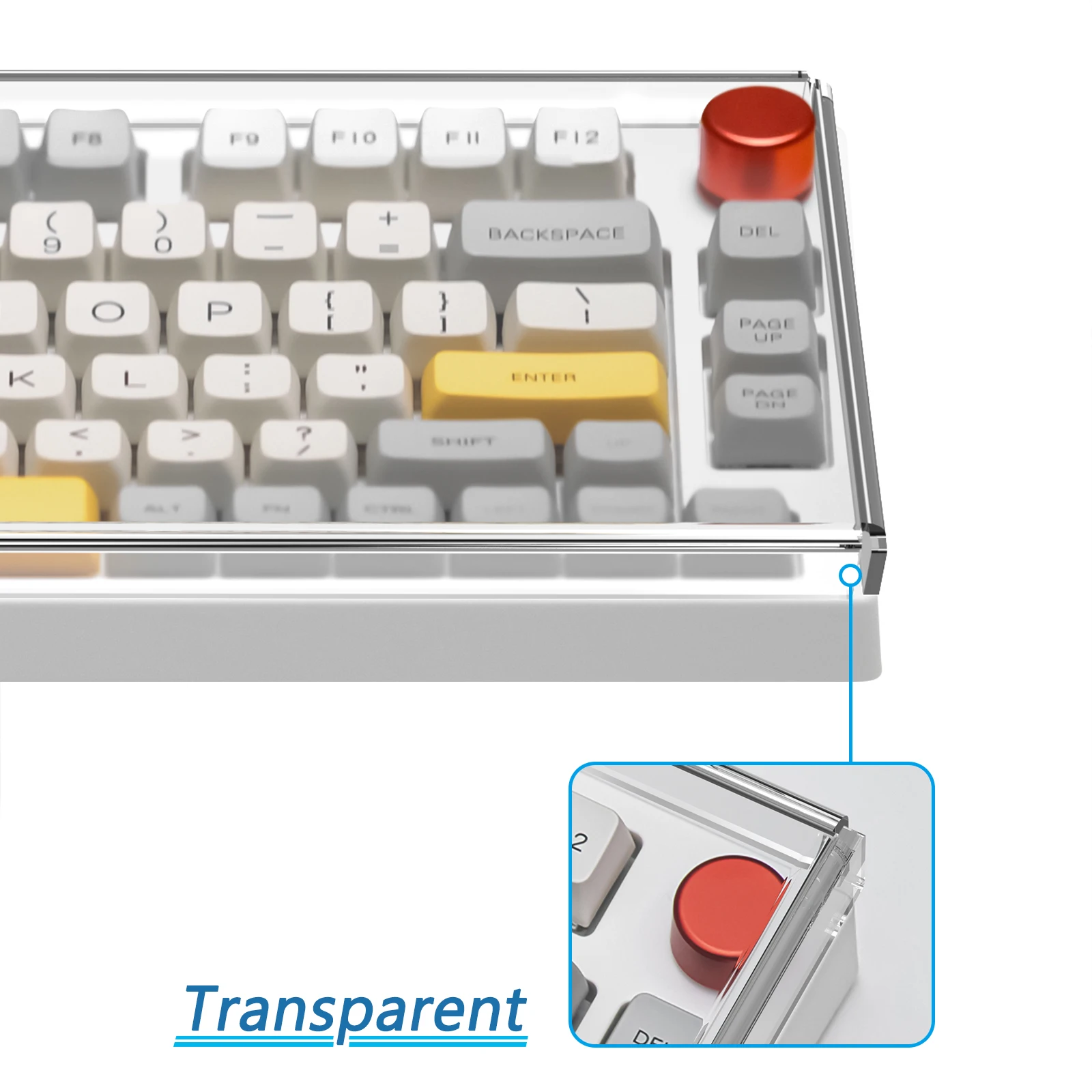 Geekria 75% Knob Keyboard Dust Cover, Clear Acrylic Keypads Cover for 84 Keys Computer Wireless Keyboard