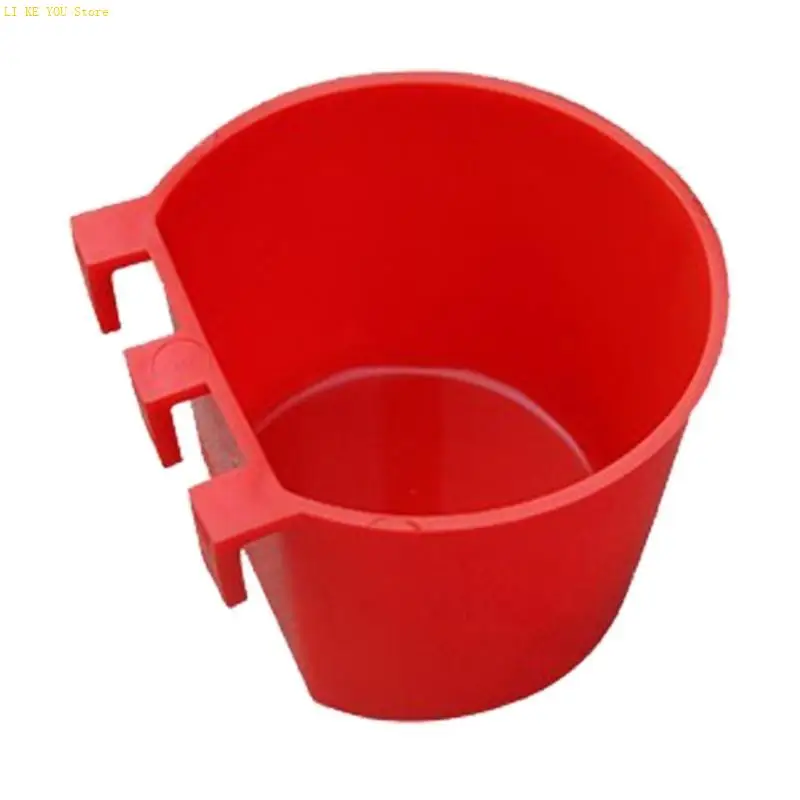 W3JE Pack of 5 Poultry Feeders Plastic Cups for Birds and Chickens Large Capacity Bird Watering Bowls Plastic Feeders