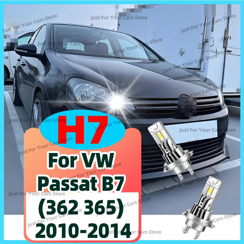 2x 6000K LED H7 Car Front Headlights 30000LM Lamp Bulbs For VW Passat B7 (362 365) 2010 2011 2012 2013 2014 Auto Accessories 12V