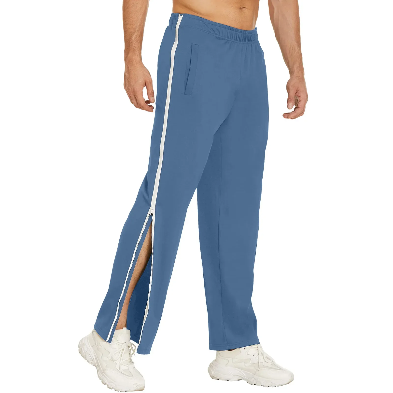 Trendy Brand Men's Sport Zip-Up Pants Loose-Fit Training Pants Quick-Dry Basketball Pants Casual Pants Cross-Border Style