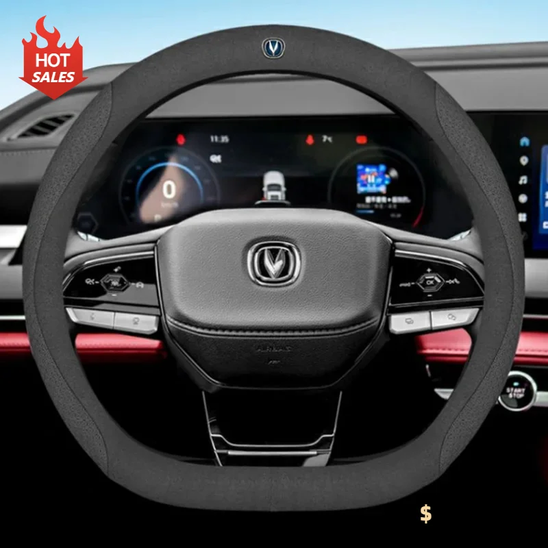 Leather Car Steering Wheel Cover for Changan Hunter Kaicene F70 Hunter Plus 2020 - 2023 2024 Non-slip Car-styling Auto Accessory