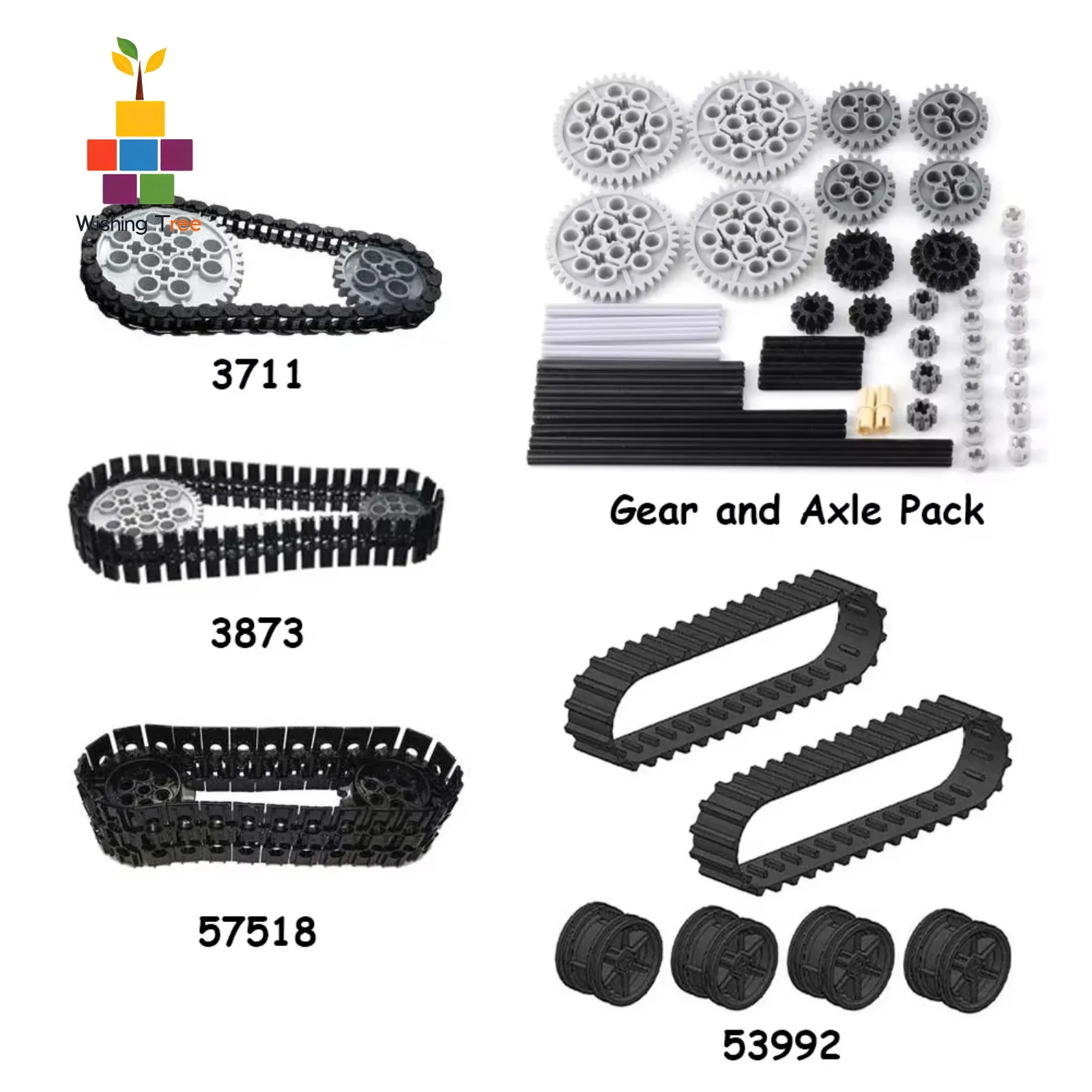 タンククローラー DIY モデル 3711/3873/57518 用の互換性のあるギア & チェーン セット